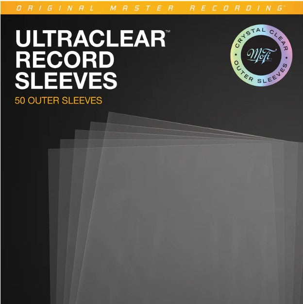 12'' Outer Sleeves - Mobile Fidelity UltraClear Record Sleeves (50 sleeves, 4 mil Crystal Clear polypropylene sleeve, room for gatefold jackets)
