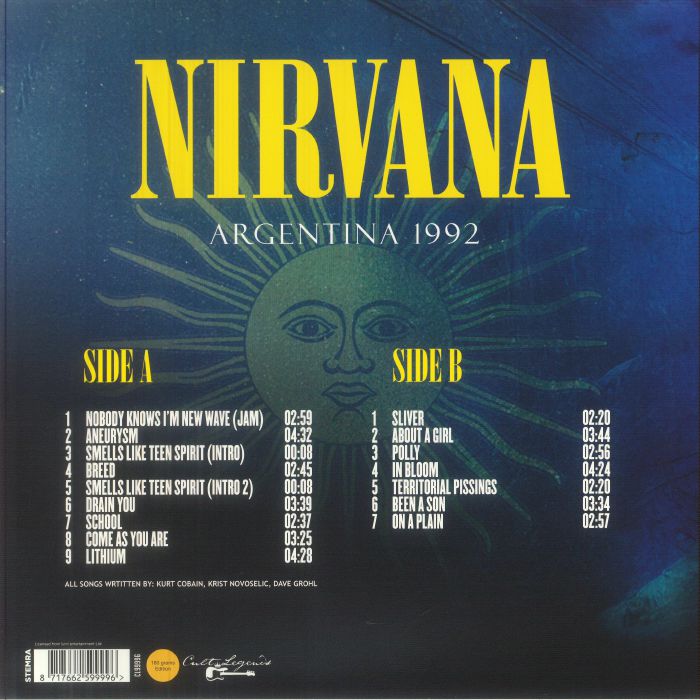 Nirvana - Argentina 1992 [LP] Limited 180gram Black VInyl (import