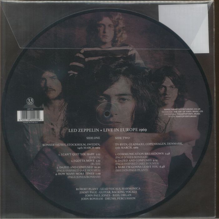 Led Zeppelin - Live In Europe 1969 [LP] Limited Picture Disc