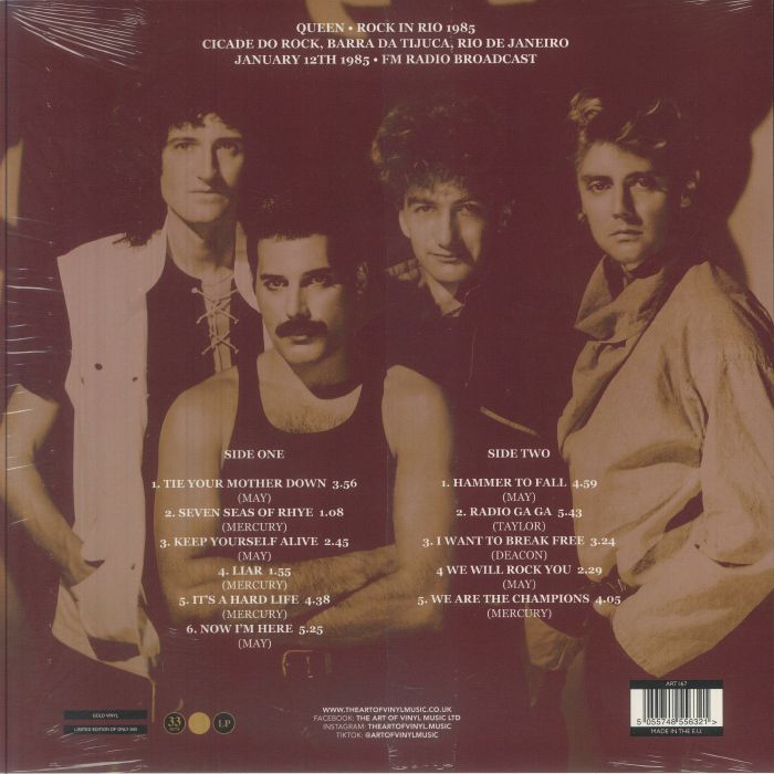 Queen - Rock In RIo 1985 [LP] Limited Gold Colored VInyl (import
