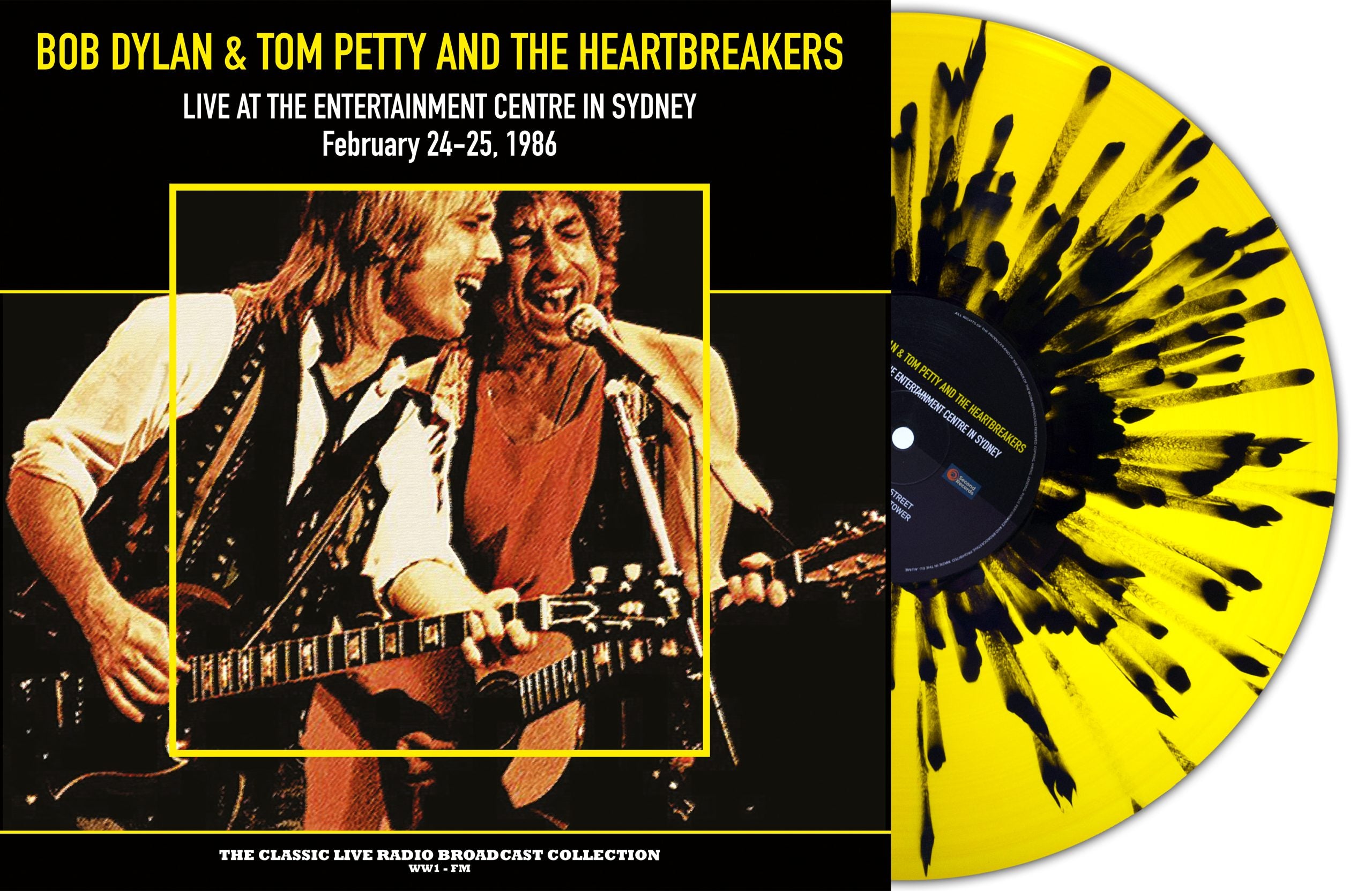Bob Dylan/Tom Petty & The Heartbreakers - Live At The Entertainment Centre Sydney 1986 [2LP] Limited Hand-Numbered 180gram Yellow/Black Splatter Colored Vinyl