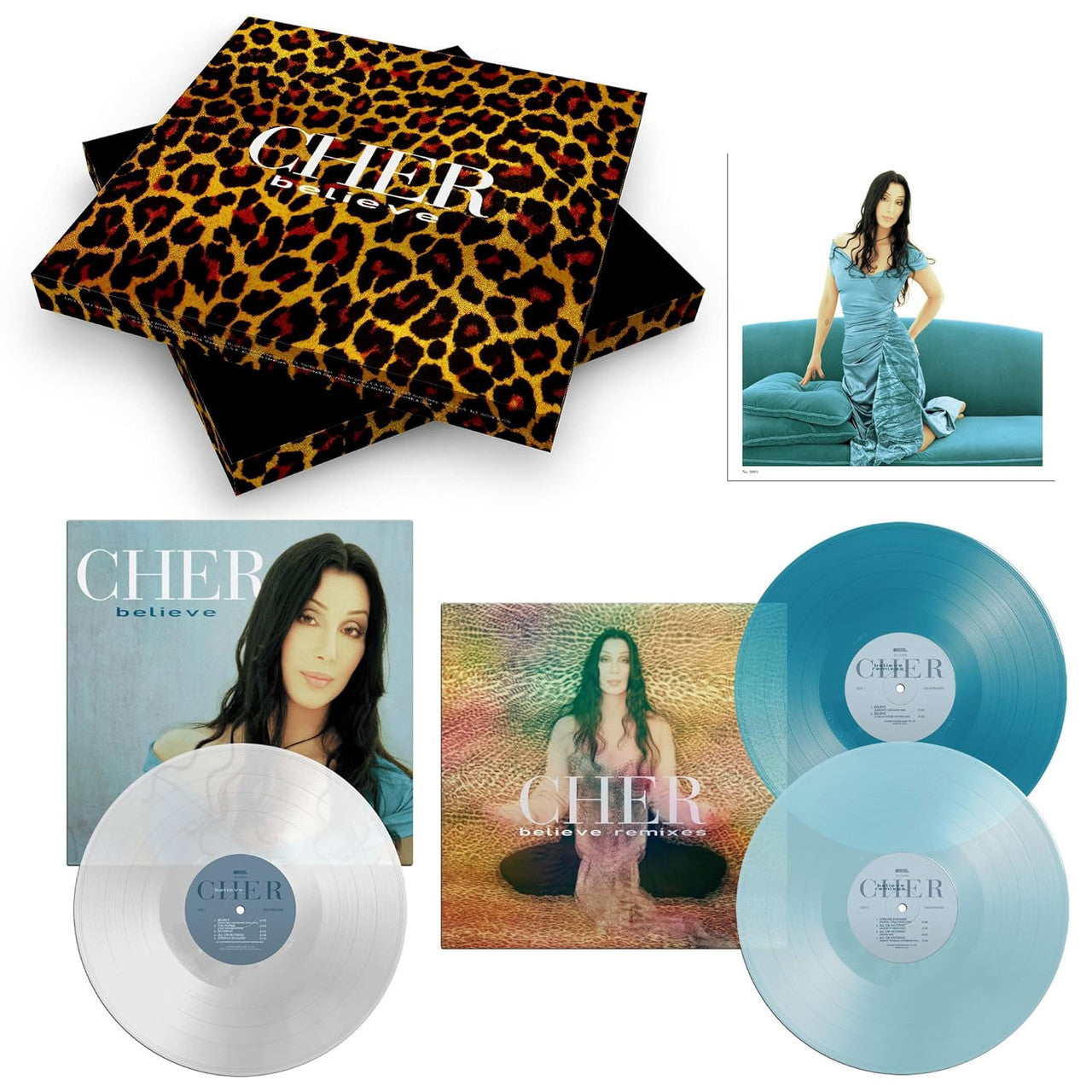 Cher - Believe [3LP] (Clear, Sea Blue & Light Blue Vinyl, 25th Anniversary Deluxe Edition, exclusive numbered lithograph, remastered remixes, limited)
