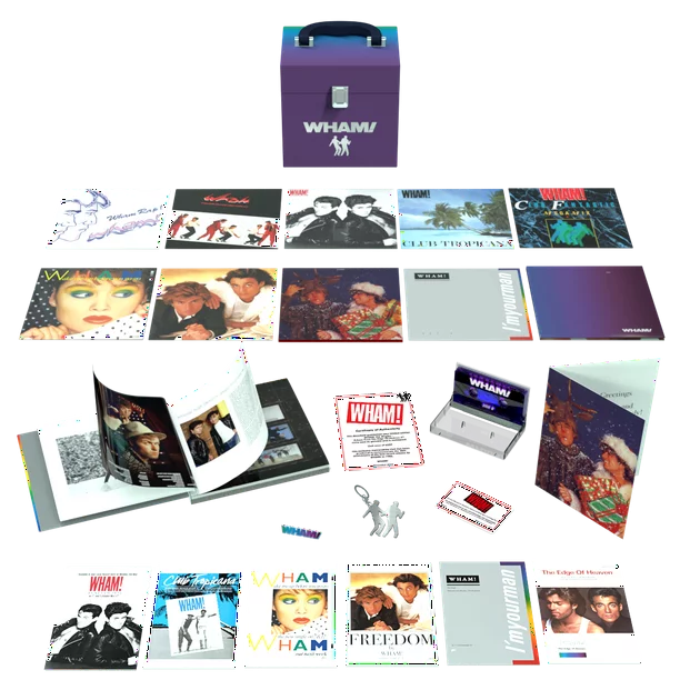 WHAM! - The Singles : Echoes From The Edge Of Heaven [12x7''+Cassette Box] (hardback book, cassette of bonus mixes, metal key ring, badge, postcards, numbered certificate)