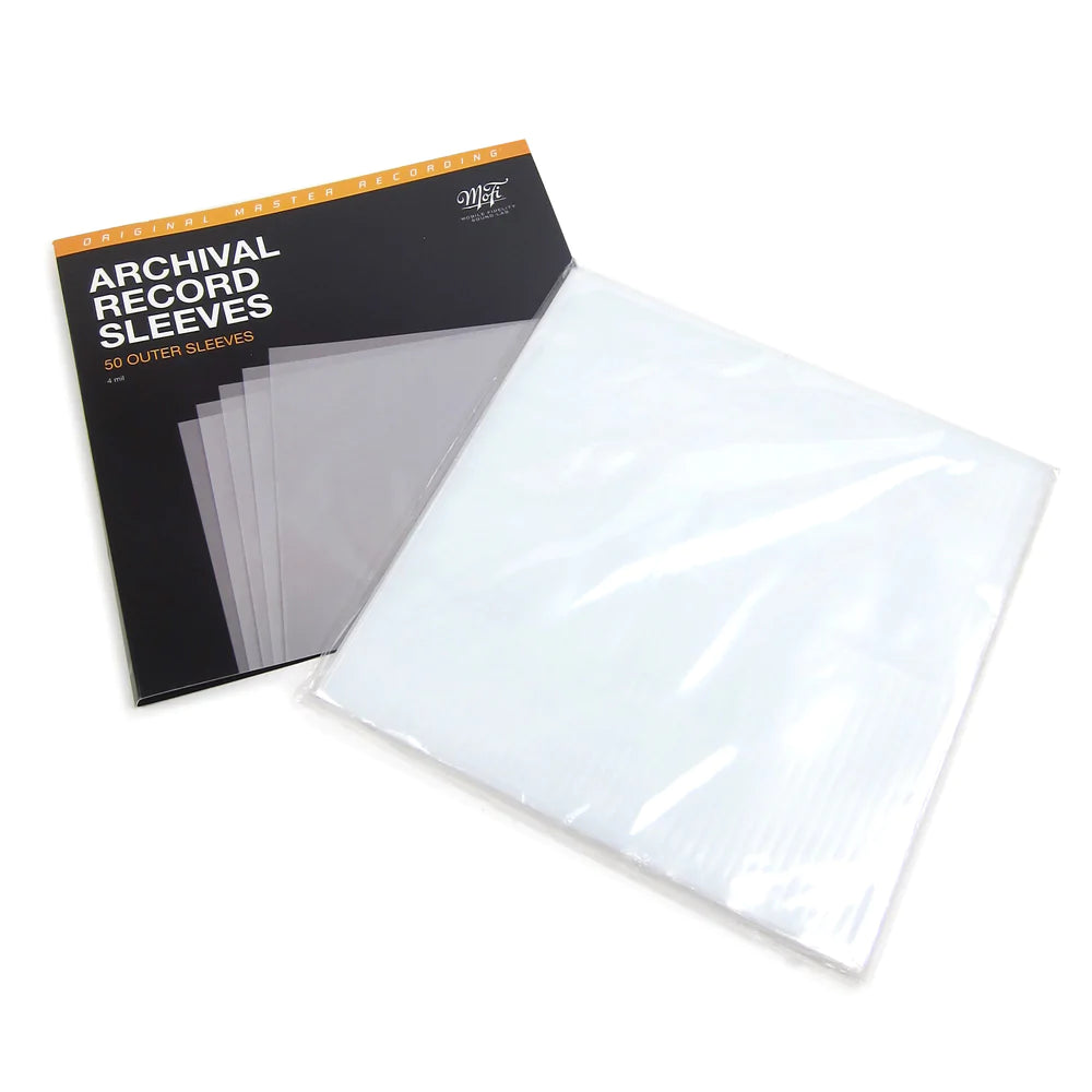 12'' Outer Sleeves - Mobile Fidelity Archival Record Sleeves (50 sleeves, 4 mil, room for gatefold jackets)